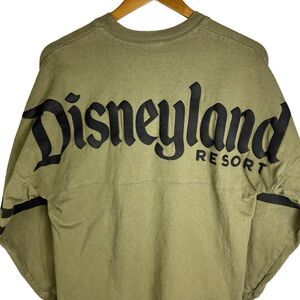 Disneyland Resort Sz S Olive Green Spirit Jersey Long Sleeve Puff Print Shirt